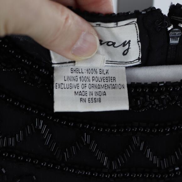 Stenay Vintage Silk Black Sleeveless Beaded Top Large - Picture 8 of 8